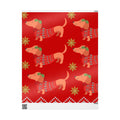 Christmas Dachshund Wrapping Paper – Red Holiday Dog Print