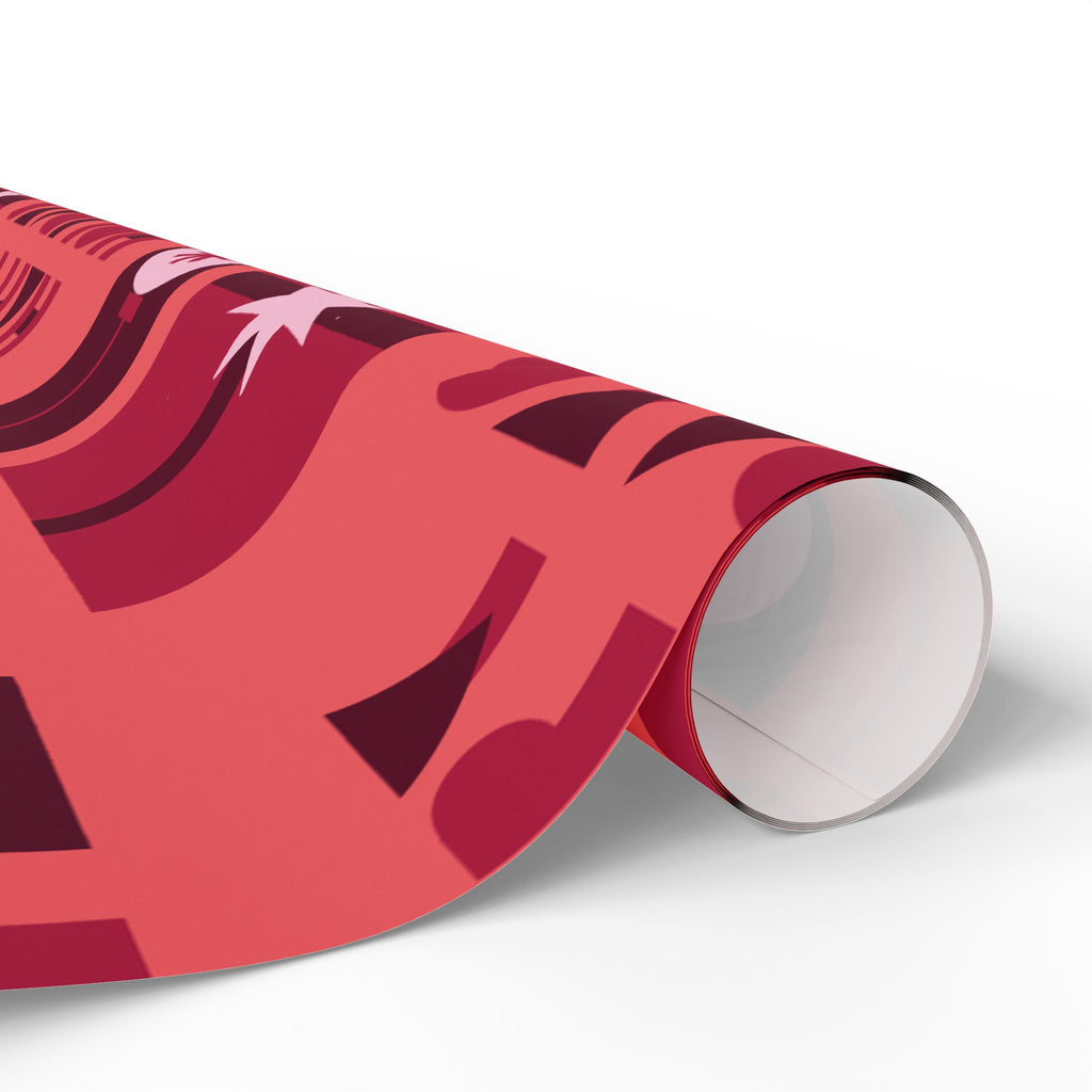Happy Holidays Wrapping Paper — Retro Red Holiday Gift Wrap