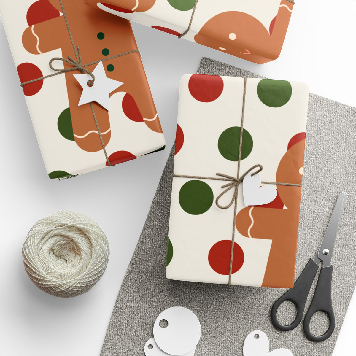Santa Gingerbread Man & Reindeer Wrapping Papers