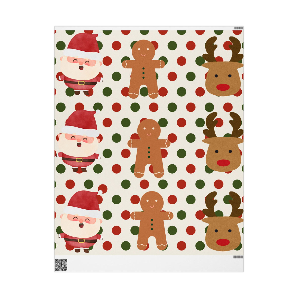 Santa Gingerbread Man & Reindeer Wrapping Papers