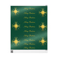 Christmas Star Wrapping Paper – Green & Gold "Merry Christmas" Gift Wrap