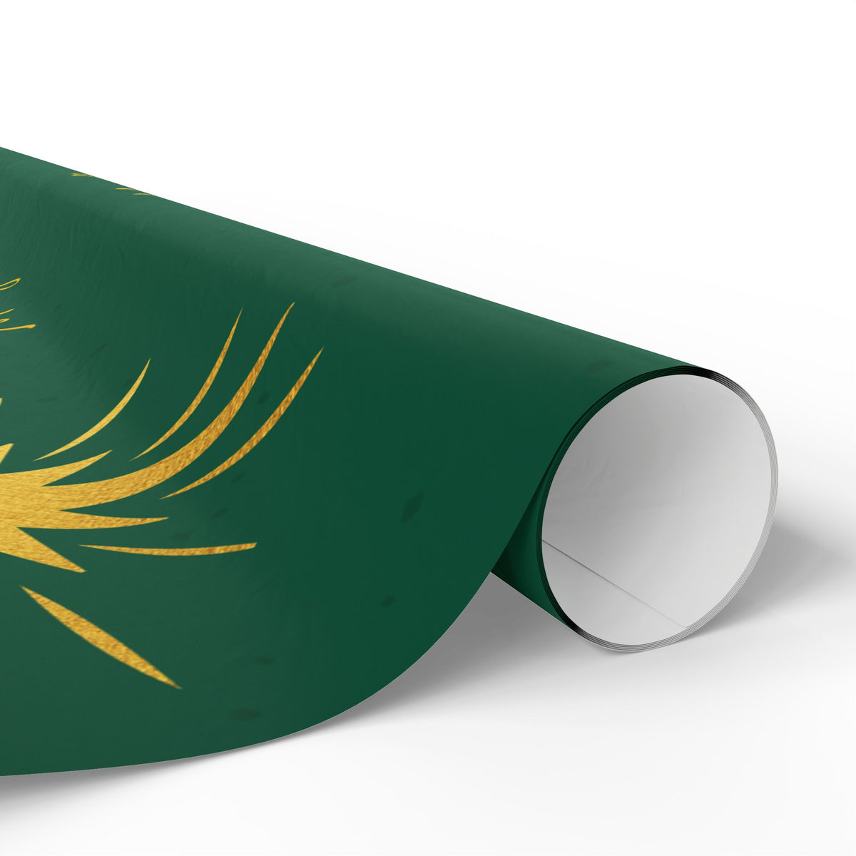 Christmas Star Wrapping Paper – Green & Gold "Merry Christmas" Gift Wrap