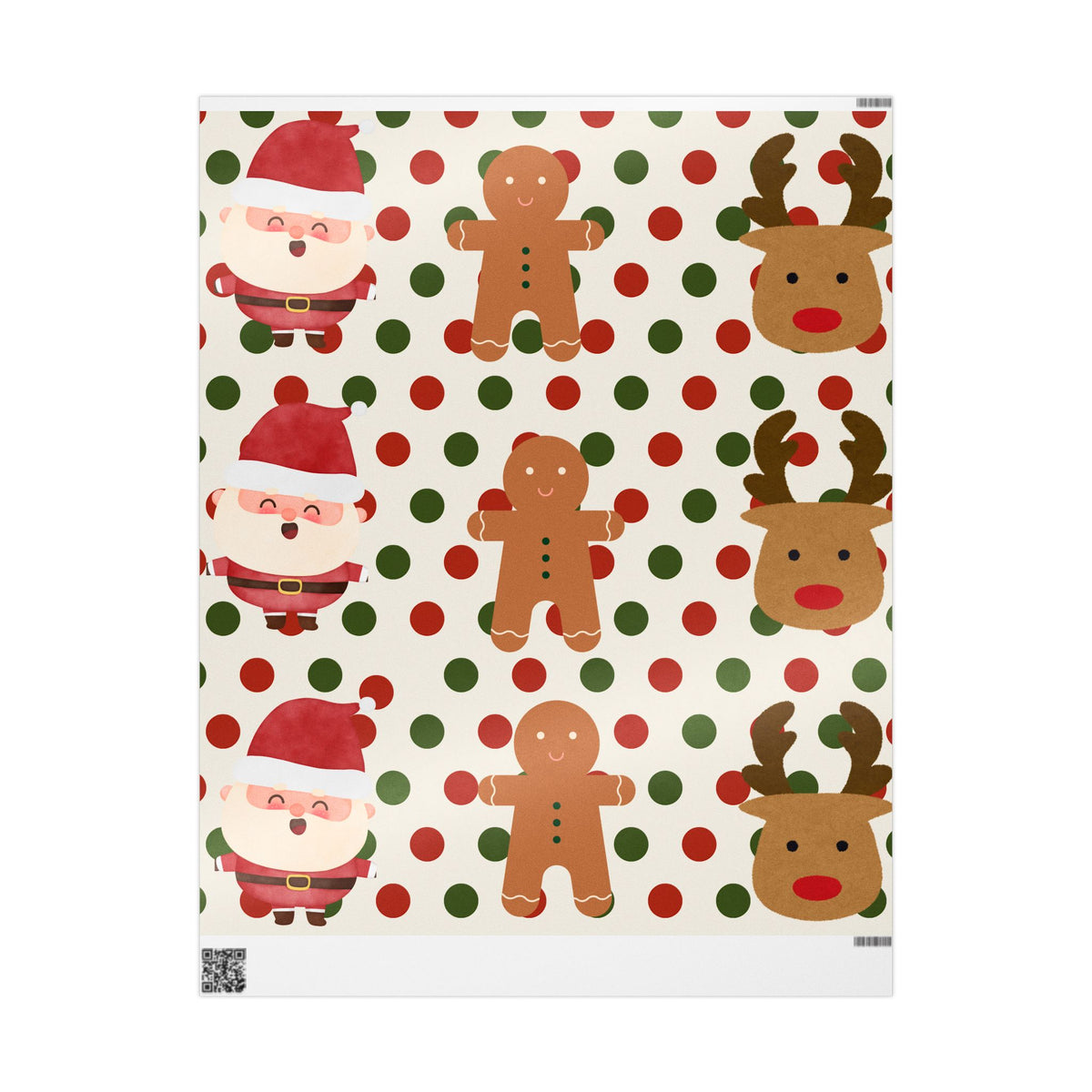 Santa Gingerbread Man & Reindeer Wrapping Papers